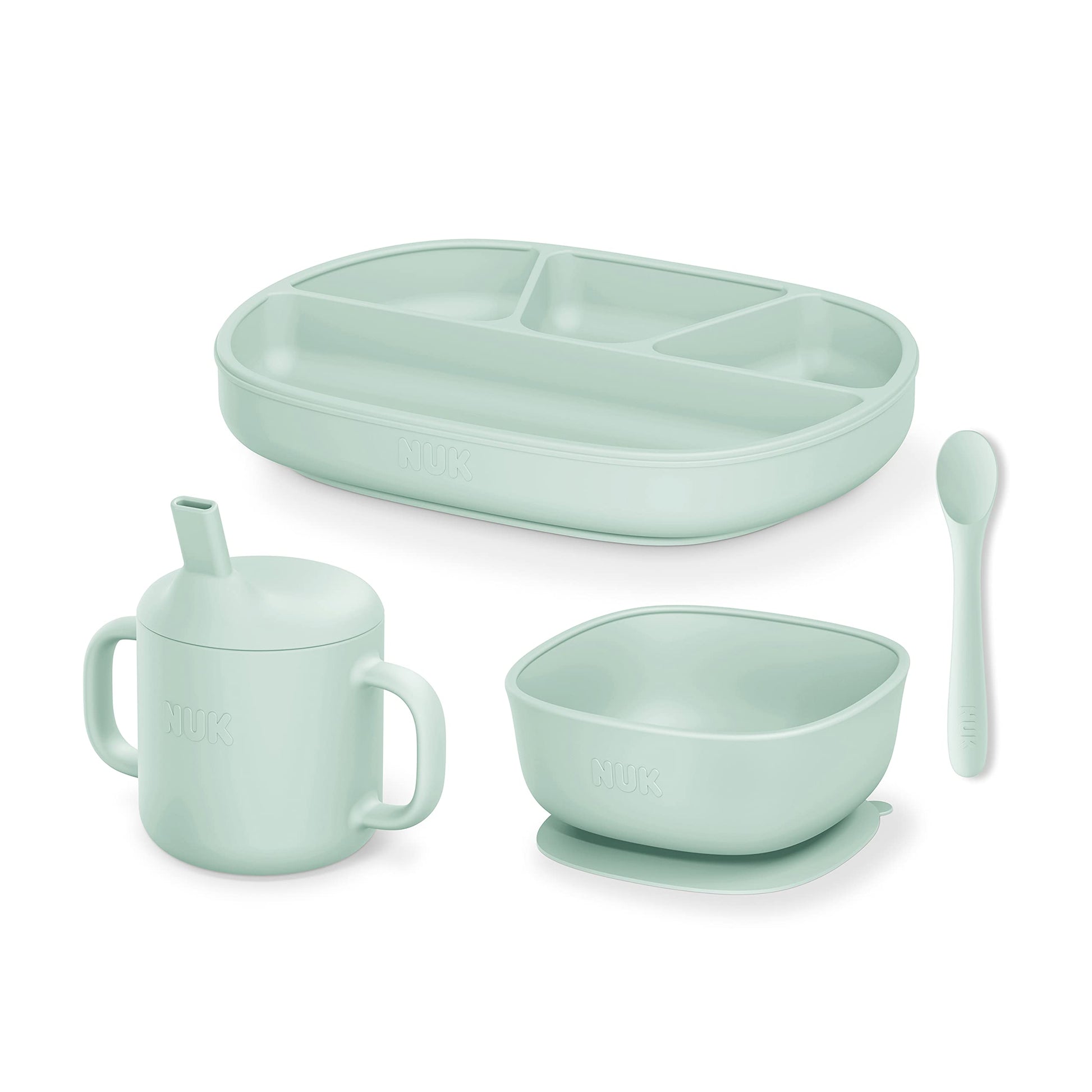 Juego de Vajilla de Silicona NUK Azul con Succión Durable para Bebé