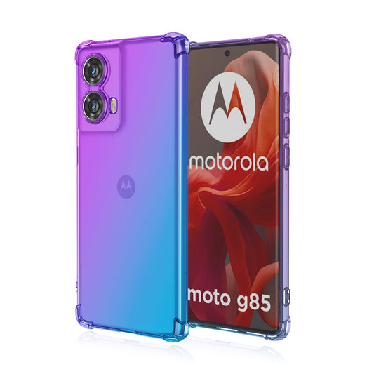 DABUNA Funda para Motorora Moto G85 5G Case Uso Rudo,Transparente Colores Degradados Protectora de Cámara Anticaída Carcasa Bumper(Púrpura Azul)