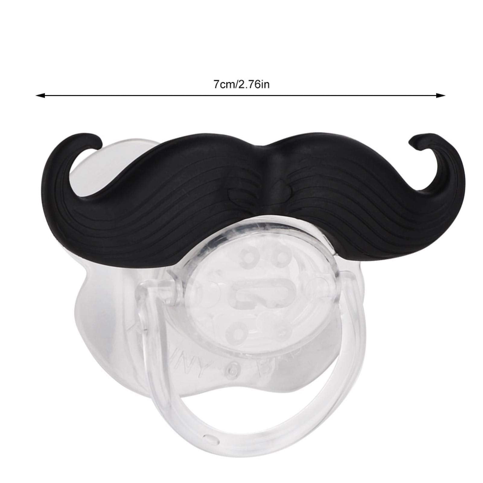 Chupete de Silicona Labios de Grado Alimenticio Chupetes Lindos Portátiles con Diseño Divertido de Barba para Niños Dientes Binky (Barba de rizos)