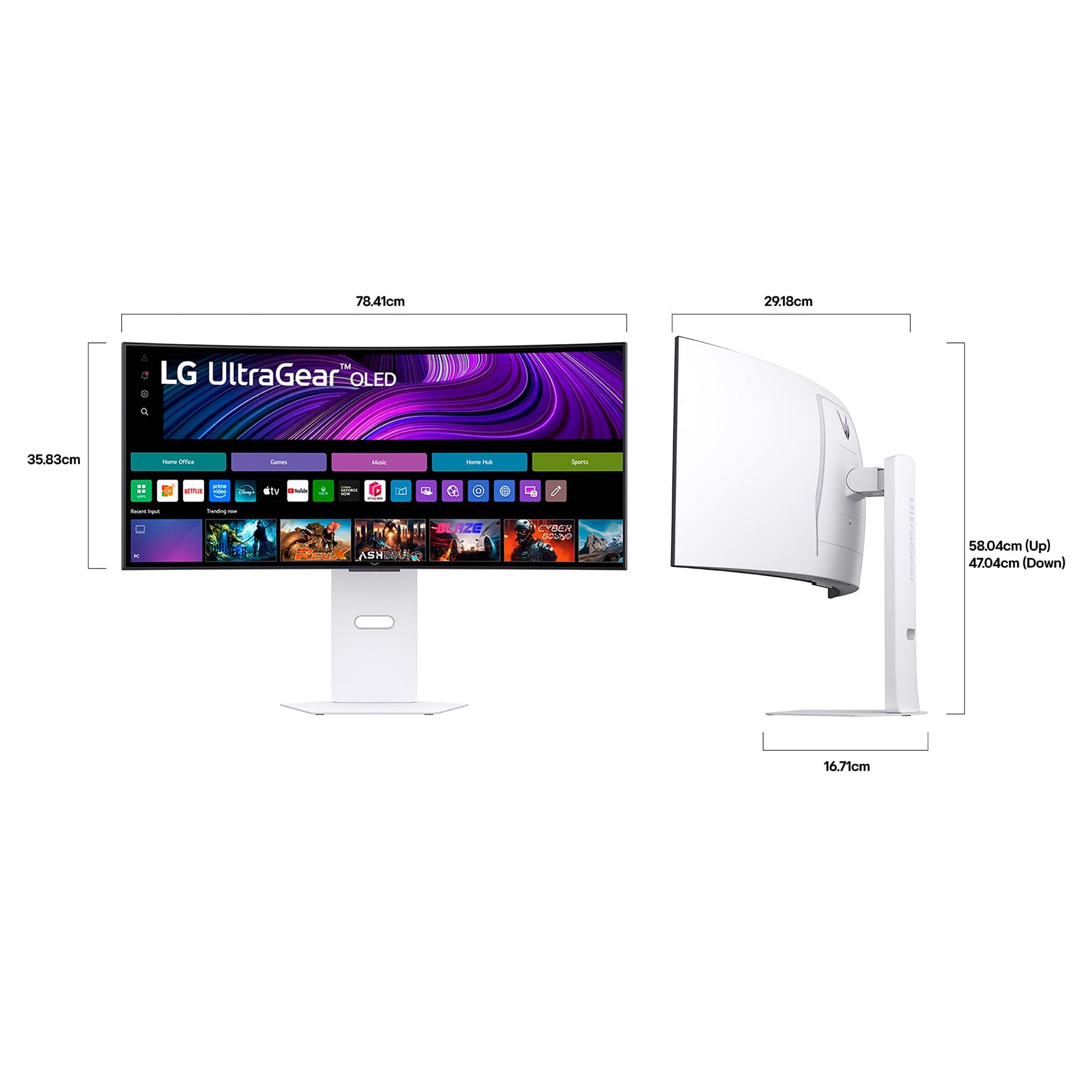 LG Monitor Curvo para Juegos Ultragear™ OLED WQHD de 34'', 240 Hz, 0,03 ms, Compatible con G-Sync, 800R, con webOS