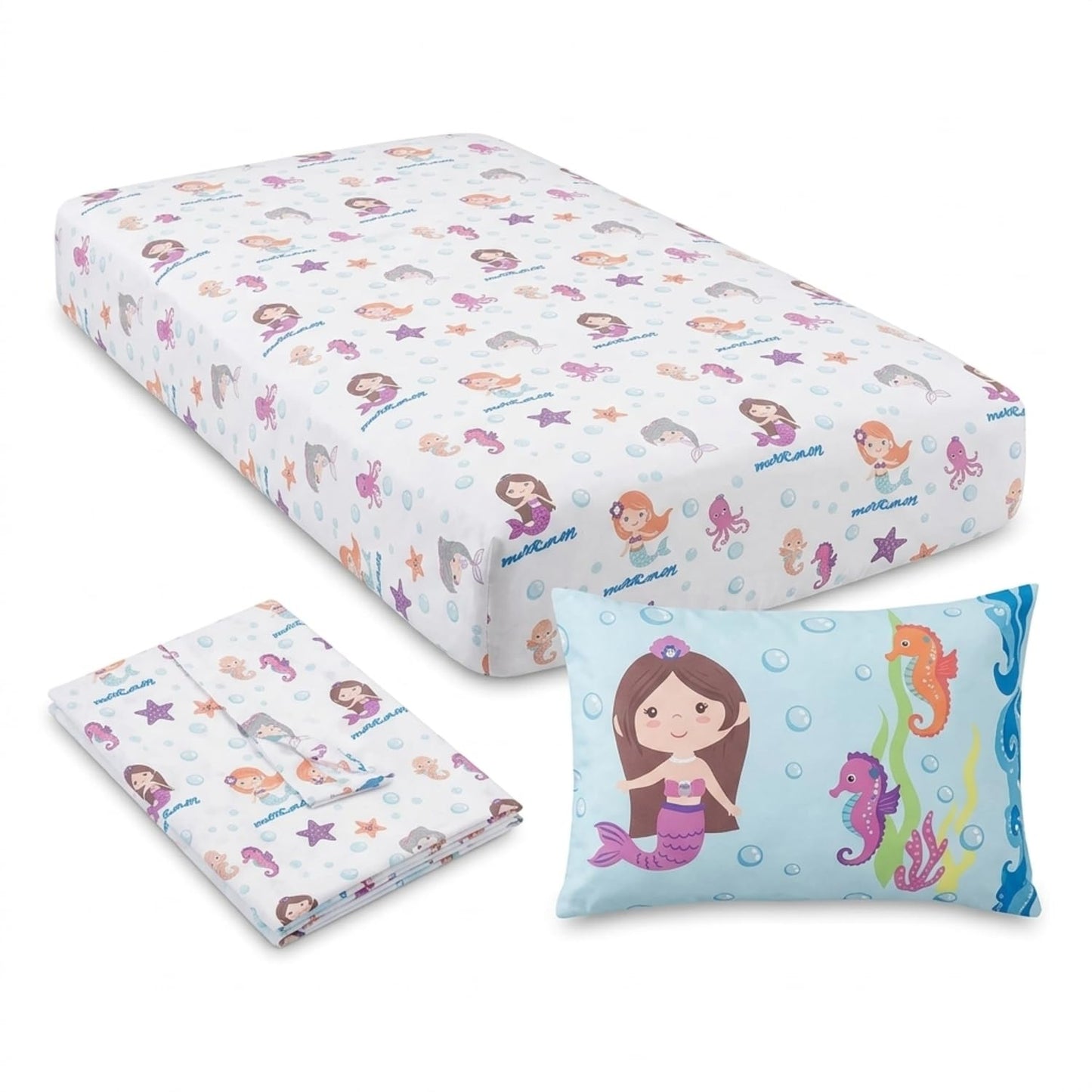 Everyday Kids - Juego de sábanas bajeras de 3 piezas para niños, sábana encimera y funda de almohada, juego de sábanas de microfibra suave y transpirable para niñas y niños pequeños