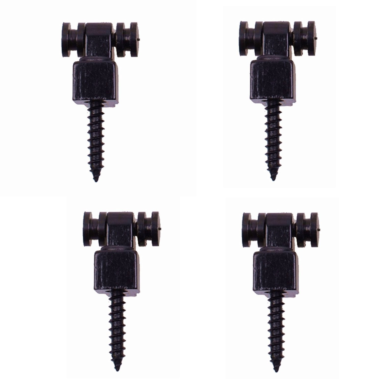Guías de rodillo para árbol de cuerdas (4 unidades) – para guitarra eléctrica Fender Strat Stratocaster Tele Telecaster (Negro)