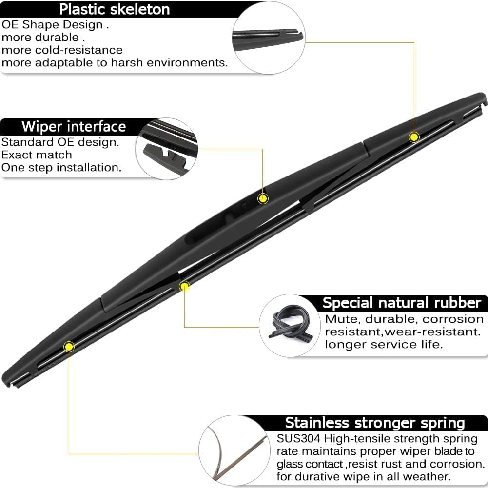 AUTOBOO - Repuesto para escobilla de limpiaparabrisas, incluye uno trasero, 66 cm + 46 cm + 41 cm