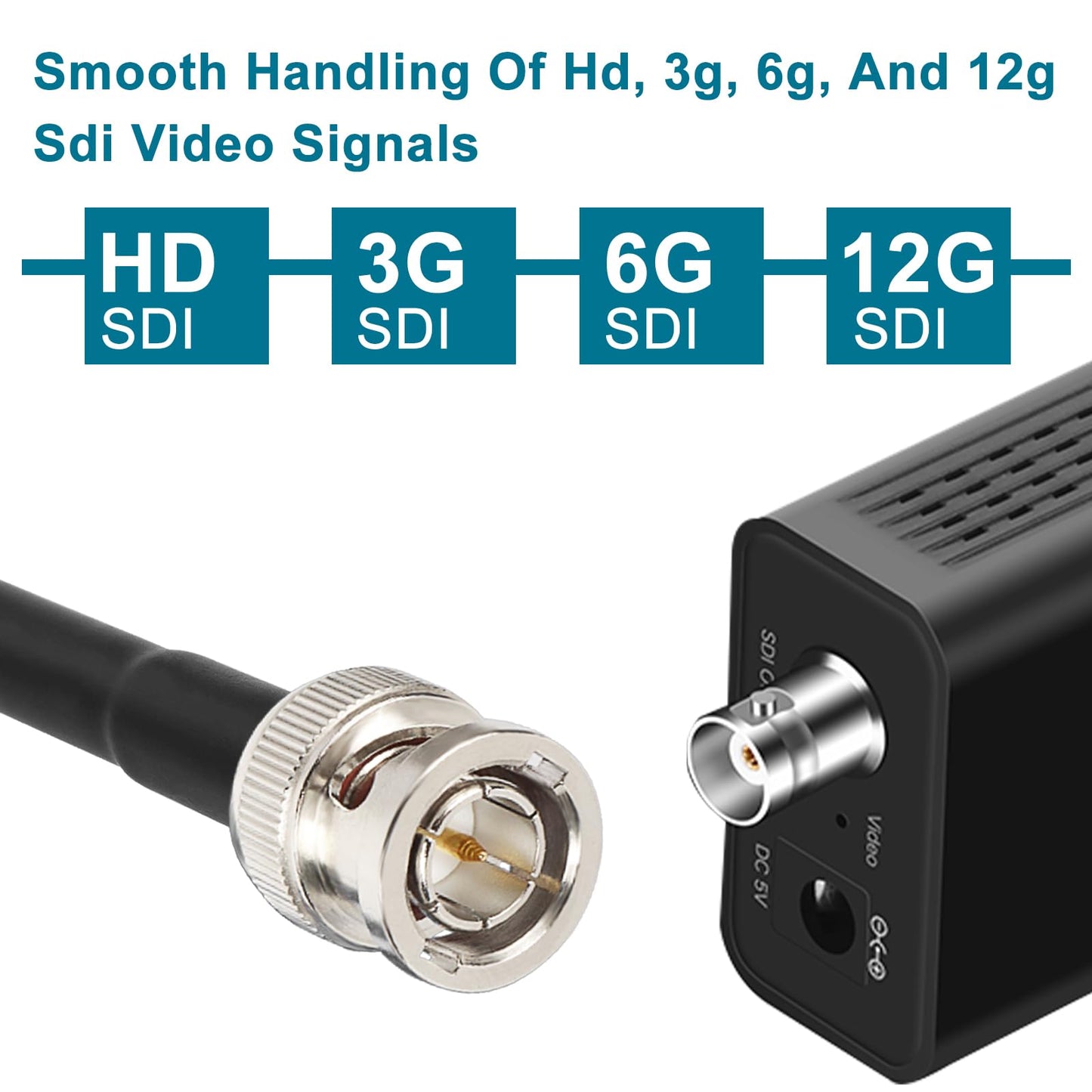 XRDS -RF Cables SDI 12G de 200 pies, Cables de Video SDI 3G/6G/12G 75ohm Cable Macho BNC Compatible con HD-SDI/3G/6G-SDI/4K/8K para Cámara de Seguridad de Video Convertidor SDI