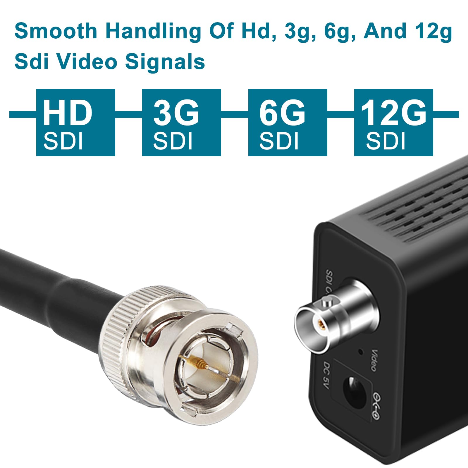 XRDS -RF Cables SDI 12G de 200 pies, Cables de Video SDI 3G/6G/12G 75ohm Cable Macho BNC Compatible con HD-SDI/3G/6G-SDI/4K/8K para Cámara de Seguridad de Video Convertidor SDI