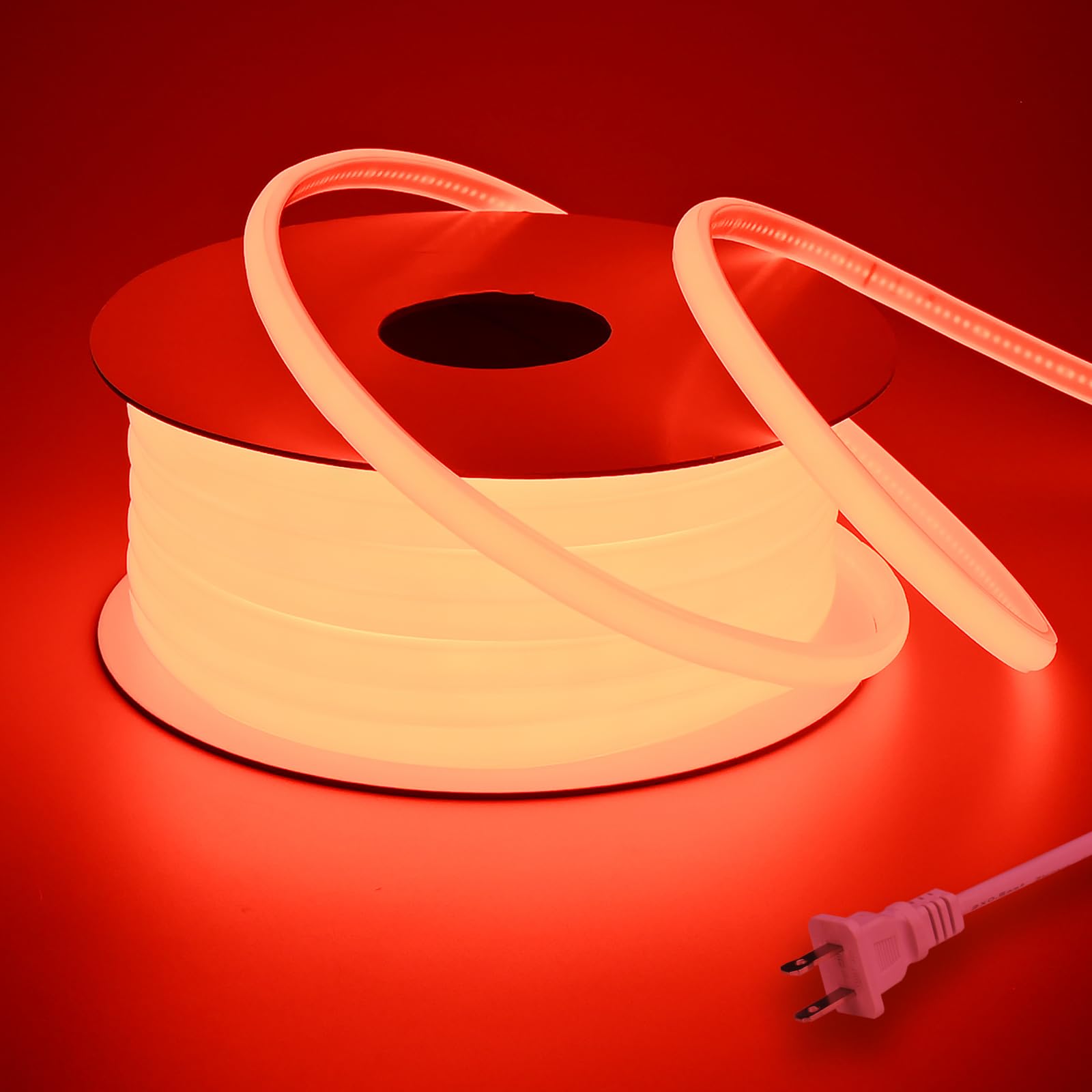 BENLUN Tira LED COB 110V 20 Metros, Rojo Luces de LED Exterior Impermeable, 10W/M CRI 90+ Flexible Luz LED sin Transformador para Habitacion Techo, Decoración, Patio