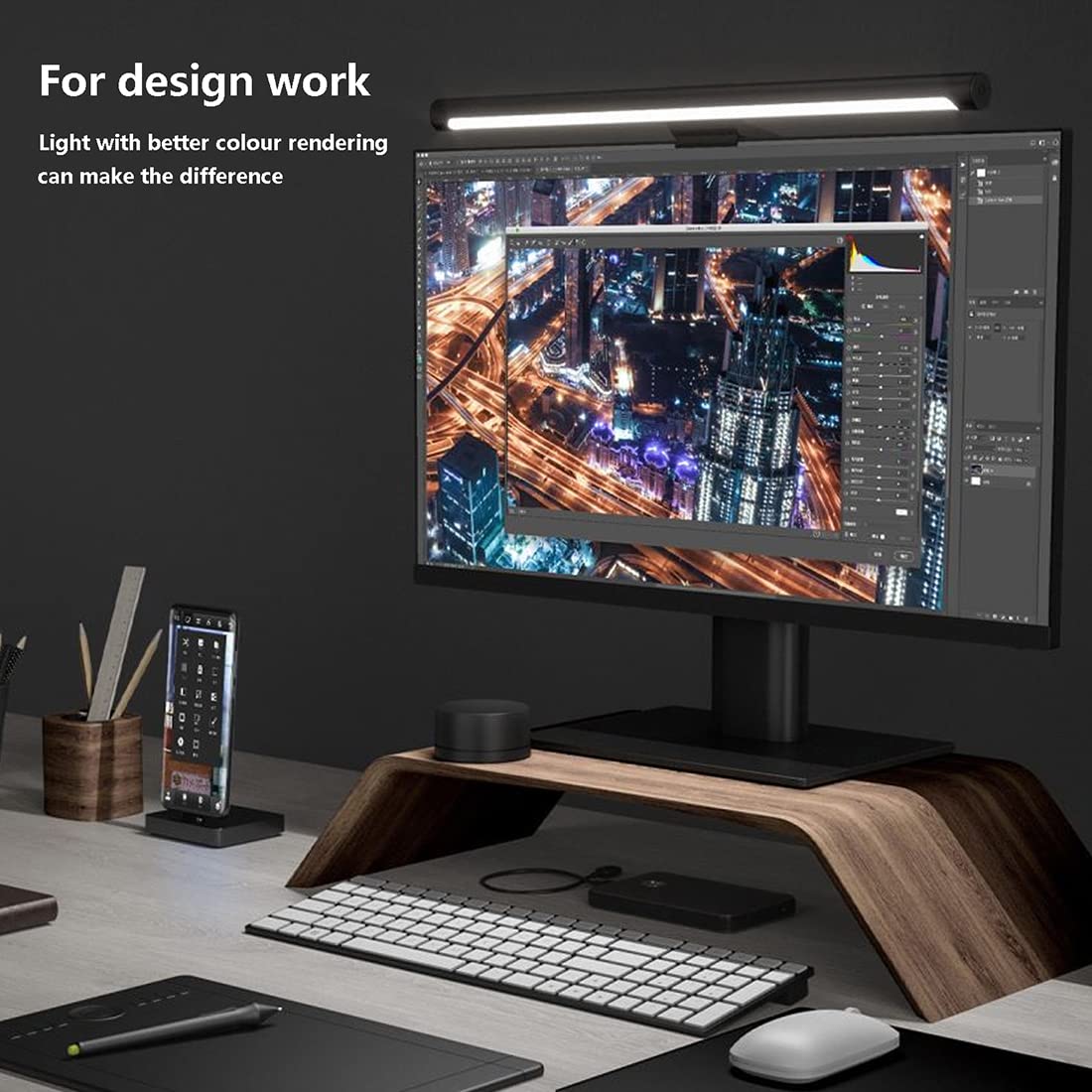 Barra de luz para monitor de computadora Xiaomi Mi - Control inalámbrico, fácil instalación, iluminación adicional para computadora sin ocupar espacio en el computadora, no más deslumbramiento