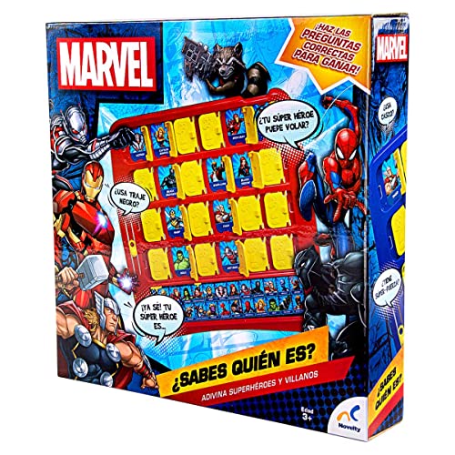 Novelty Corp - Juego de adivinanza de Marvel, 2 jugadores, Edad recomendada: 8+