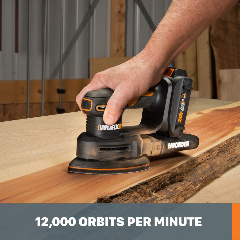 Worx WX822L.9 Lijadora de detalle inalámbrica de 20 V Power Share (solo herramienta)