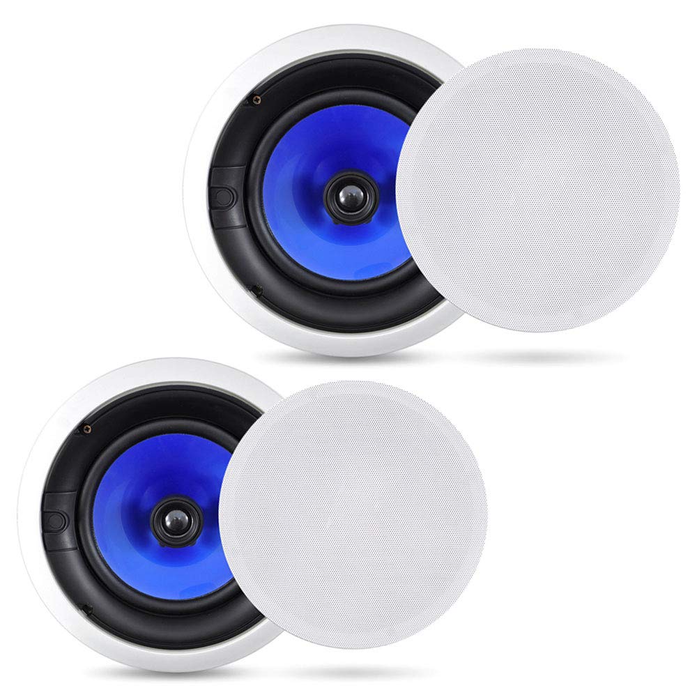 Bocinas Empotrables Pyle Blancas 8 Pulgadas 300W con Tweeter de Cúpula de Seda para Teatro en Casa