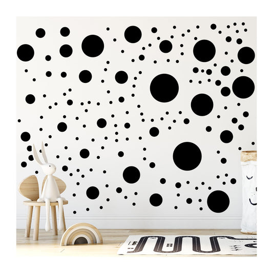 Calcomanías Surtidas StickerDeen Negro para Pared con Lunares Circulares removibles para Niños