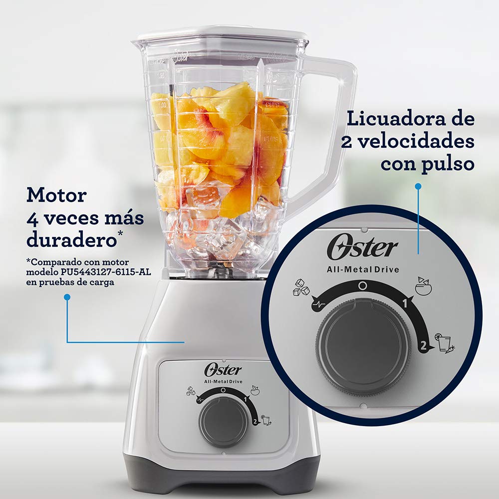 Licuadora Oster Roja con Vaso de Plástico y Control de Perilla