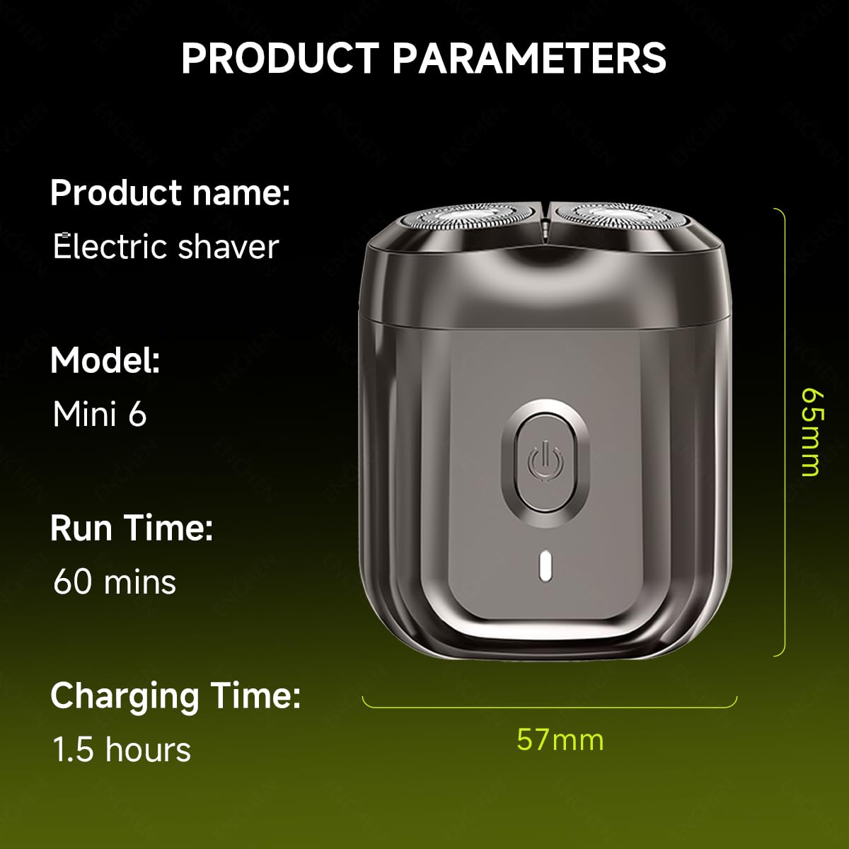 Enchen Afeitadora Eléctrica para Hombre, Afeitadora Eléctrica Portátil Rotativa, Resistente al Agua Recargable USB, Afeitadora Portátil Para Hombres, Uso Seco y Húmedo, Mini 6