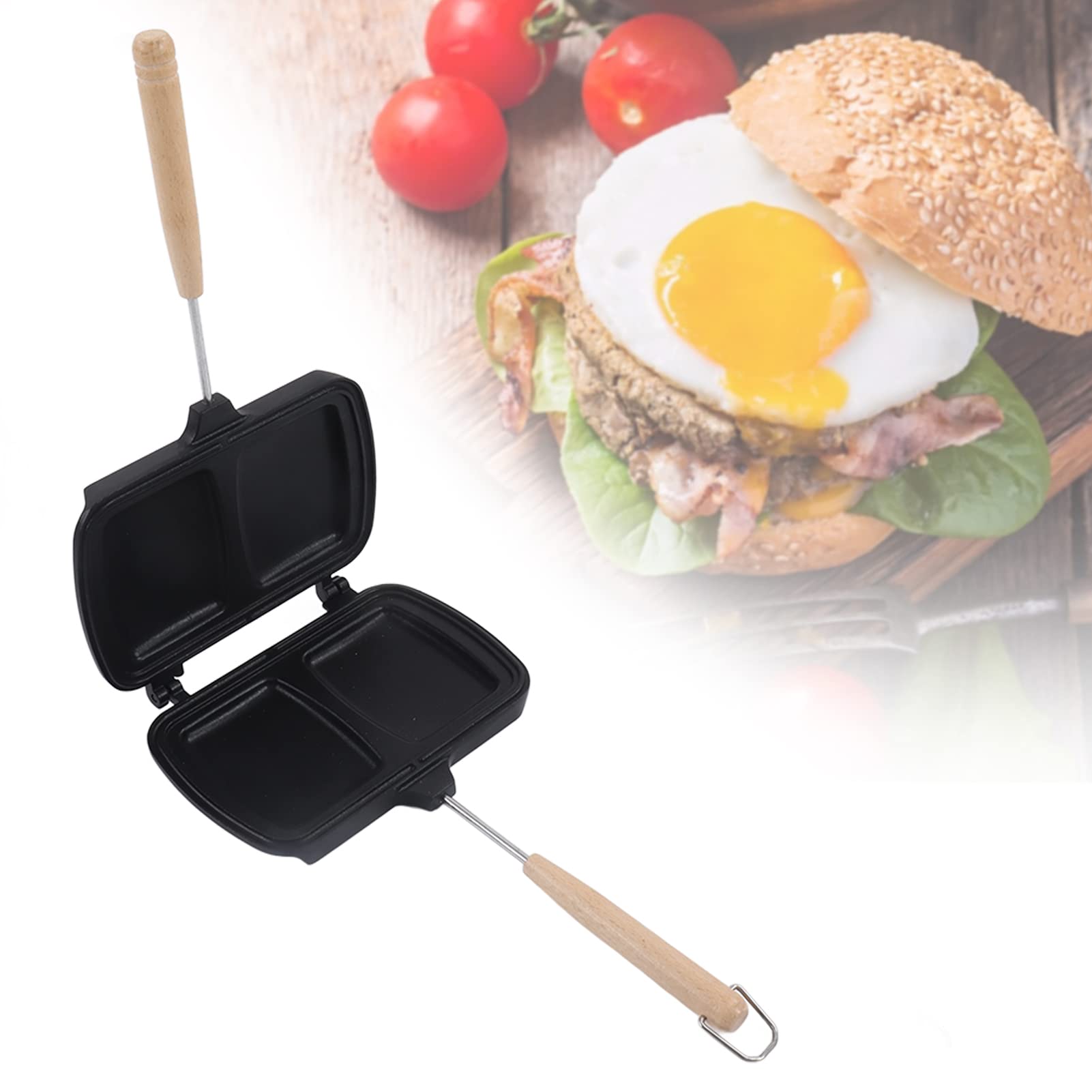 CHICIRIS Sandwichera Estufa, 2 Compartimentos Sanwichera con Mango Desmontable, Antiadherente Parrilla Sandwicherao para Tostada, Pan, Tortilla