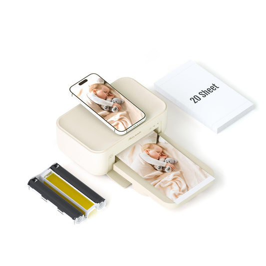 Impresora fotográfica HPRT 4x6, + 20 hojas y 1cinta, impresora de imágenes instantánea inalámbrica Wi-Fi para iPhone, Android, smartphone, sublimación térmica de tinte, impresión de video AR