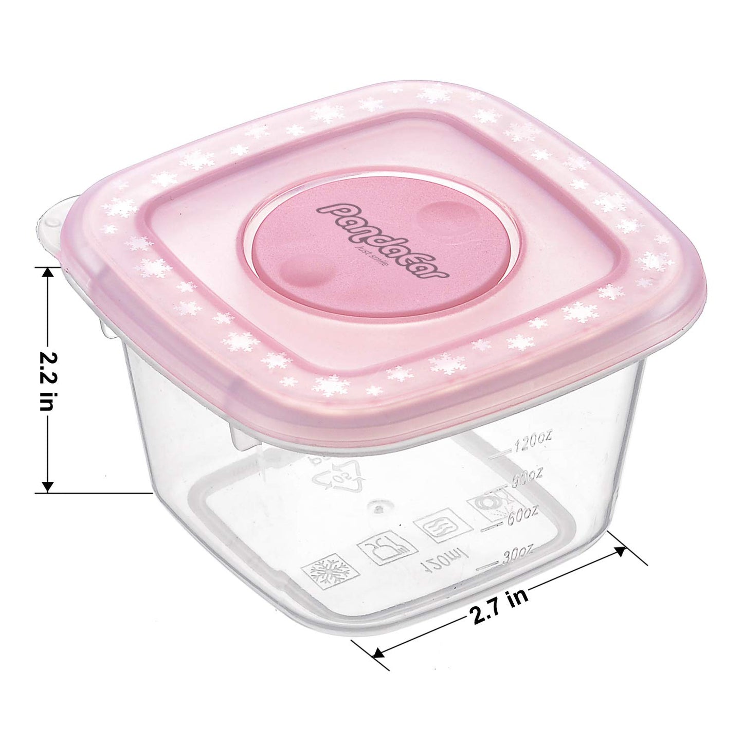 PandaEar - Contenedor de almacenamiento de plástico con tapas, 12 unidades, sin BPA, apto para congelador y lavaplatos para niños