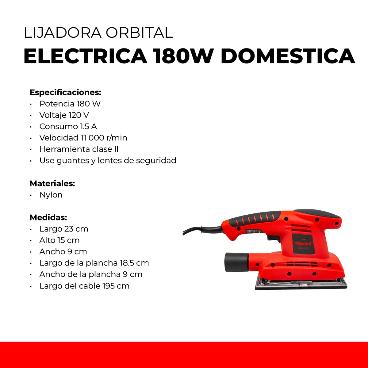 Lijadora Orbital Santul 7593 180W hoja 13