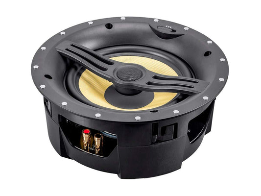Mono 2-Way Aramid Fiber Back Ceiling Speakers - 6.5 Inch - Black with Covered Crossover (Pair)