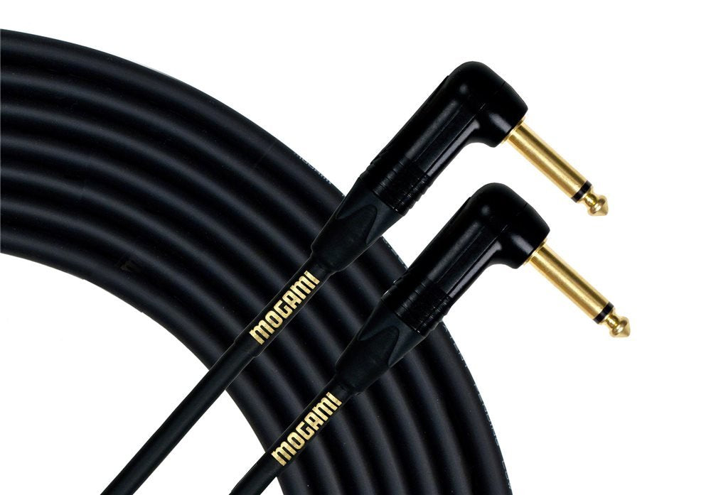 Instrumentos de pedales de guitarra / cable de instrumentos Mogrami GOLD INSTRUMENT-RR, enchufes macho 1/4 TS, contactos dorados, conectores en ángulo recto, 10 Foot