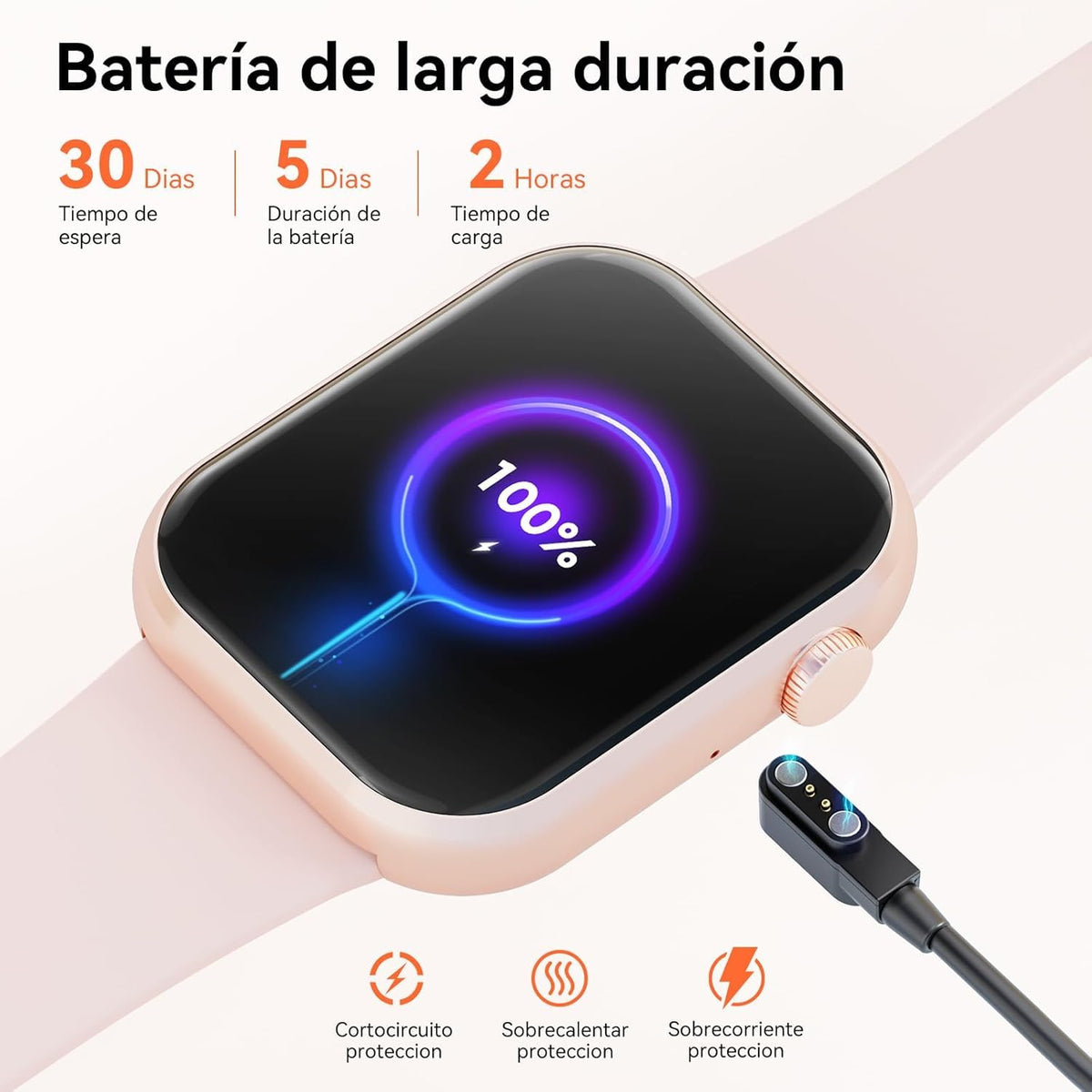 Reloj Inteligente Hwagol Negro 1.85" HD con Bluetooth y Más de 140 Modos Deportivos para Hombre y Mujer