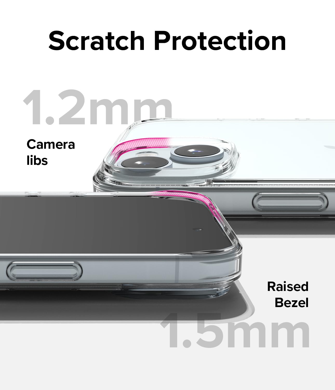 Funda de TPU Ringke Fusion Transparente Resistente a Arañazos para iPhone 15 Plus