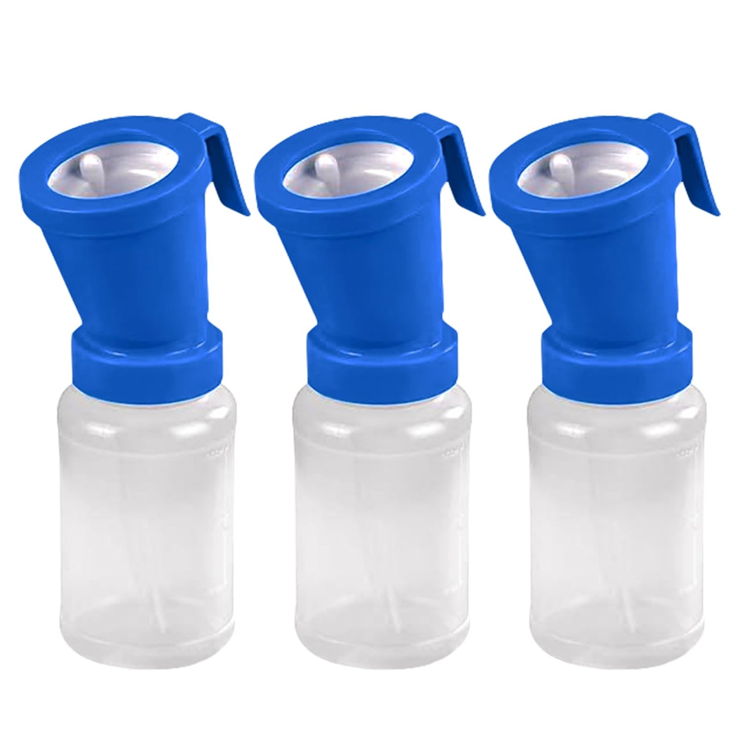 Paquete de 3 tazas de tetina, desinfección de limpieza de pezones sin reflujo, taza de inmersión para vaca, oveja, cabra, tetina sin retorno, 300 ml (azul)
