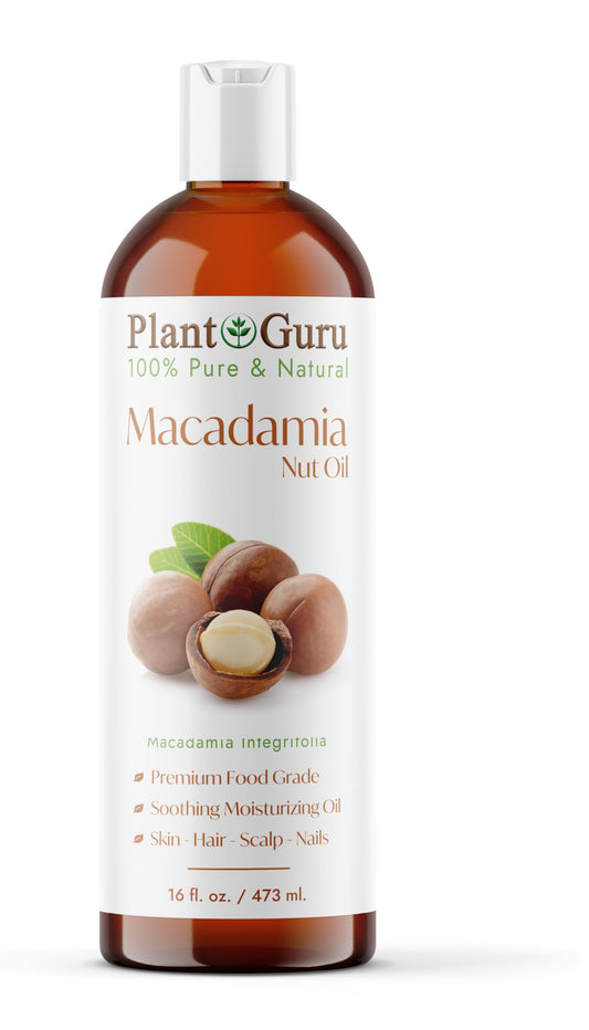 Aceite de Nueces de Macadamia Virgin Unrefined Cold Pressed Natural 16 oz para Piel, Cuerpo y Rostro