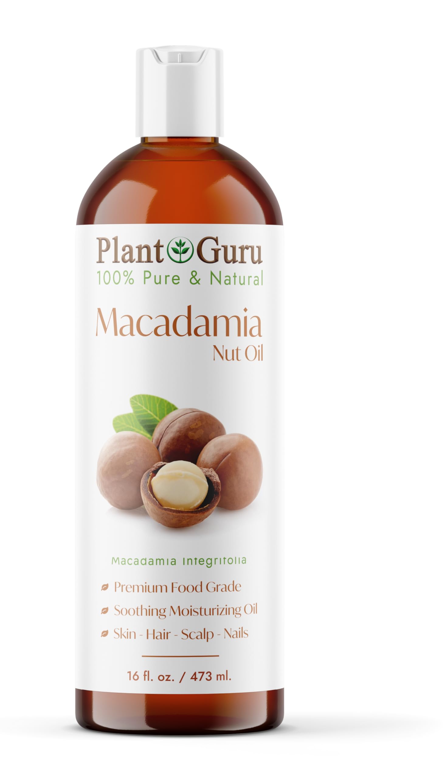 Macadamia Nut Oil 16 oz. Virgin, Unrefined Cold Pressed 100% Pure Natural - Skin, Body And Face. Great for Psoriasis & More!