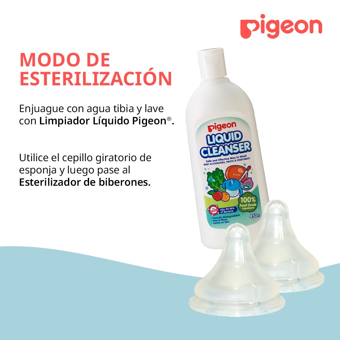 Tetina Peristáltico PLUS PIGEON Ancha Anticolicos Silicona SofTouch para Bebé Tamaño S