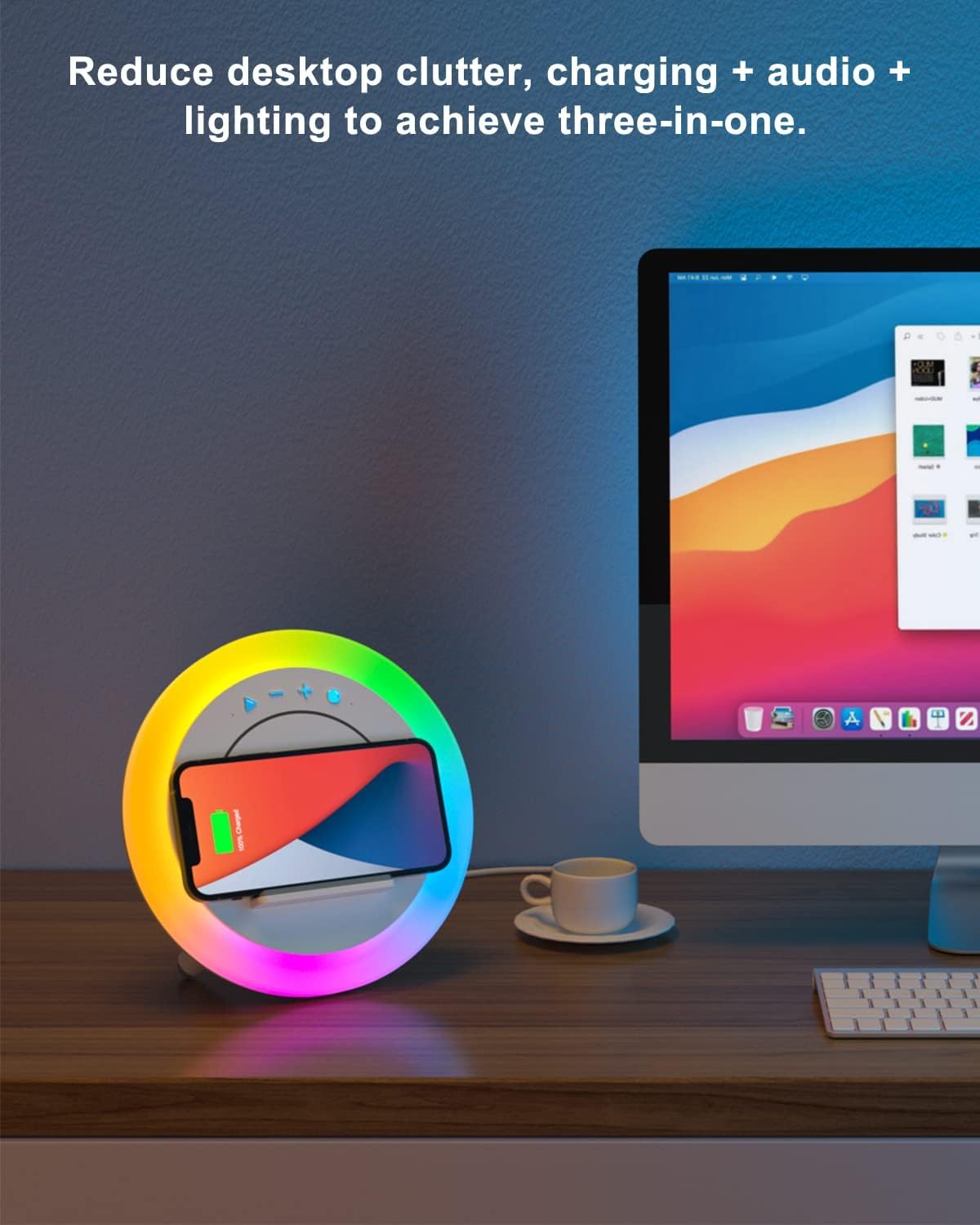 Altavoz Bluetooth SIDVAR Luces Nocturnas Carga Inalámbrica Batería 15W para Adolescentes