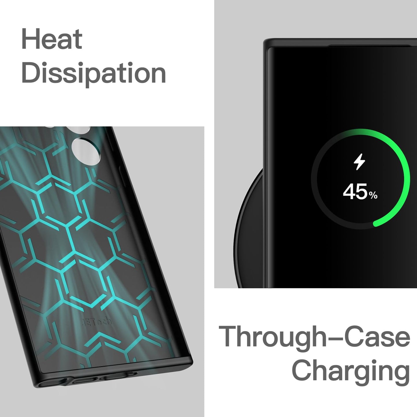JETech Funda Fina para Samsung Galaxy S23 Ultra 5G 6.8 Pulgadas, Carcasa Delgada Suave TPU con Acabado Mate, Antigolpes (Negro)