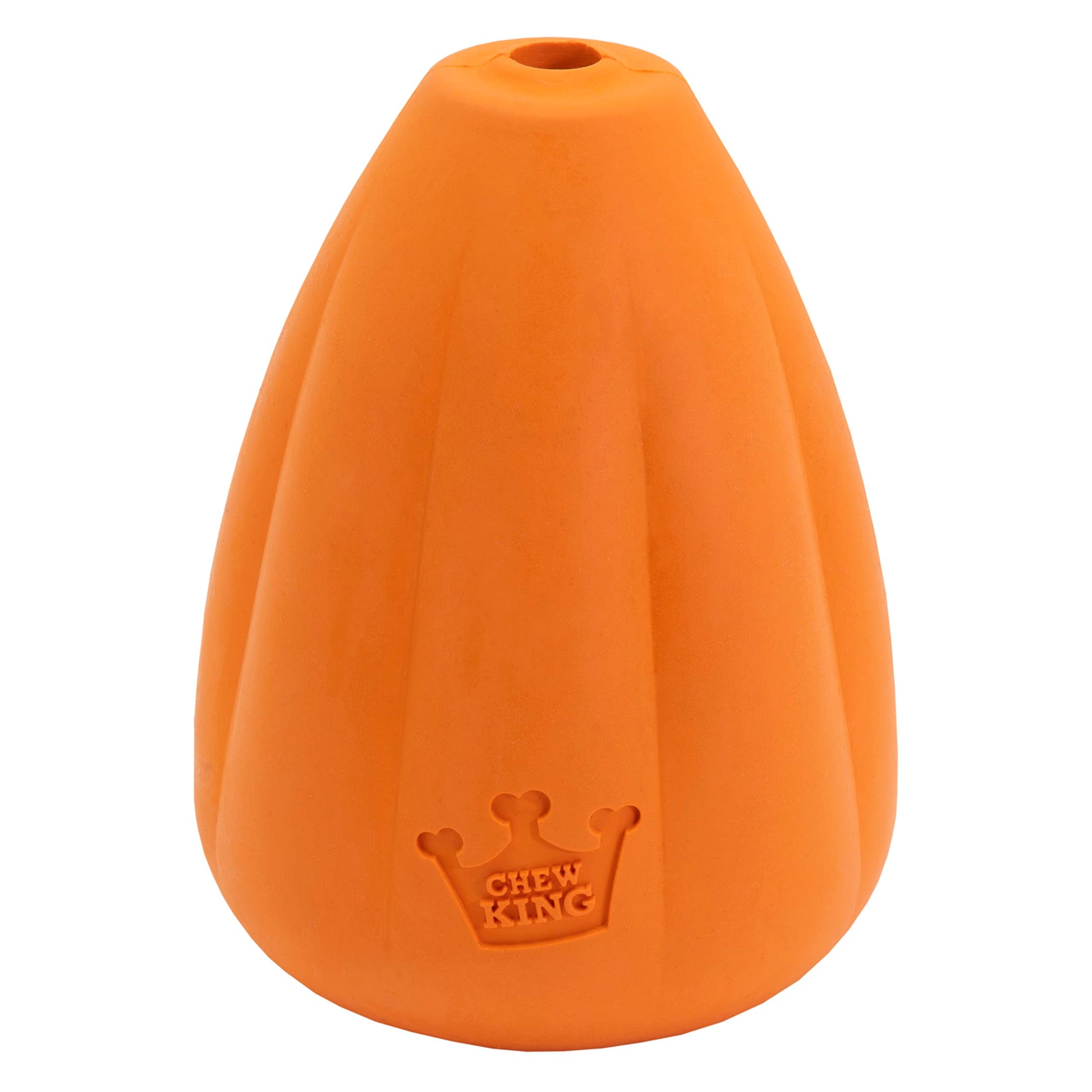 Chew King Juguete de Alta Calidad para Perro, Juguete de Goma Natural Extremadamente Duradero, Juguete para Perro con Sabor a Tocino, Naranja, Mediano