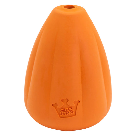 Chew King Juguete de Alta Calidad para Perro, Juguete de Goma Natural Extremadamente Duradero, Juguete para Perro con Sabor a Tocino, Naranja, Mediano