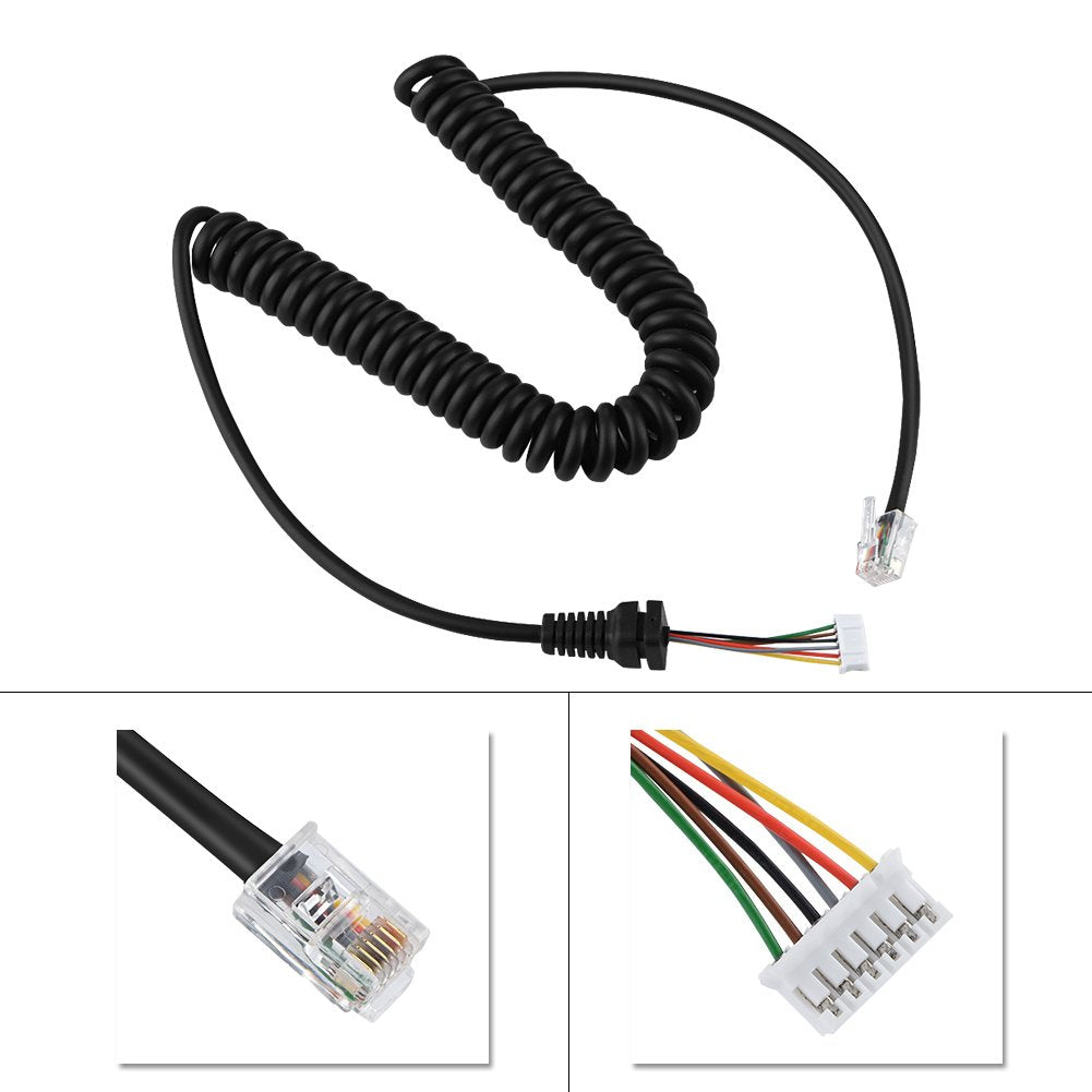 Bewinner Cable de micrófono de Repuesto para MH-48A6J, FT-7800, FT-8800, FT-8900, FT-7100M, FT-2800M, FT-8900R, Cable de Micrófono de Mano MH-48
