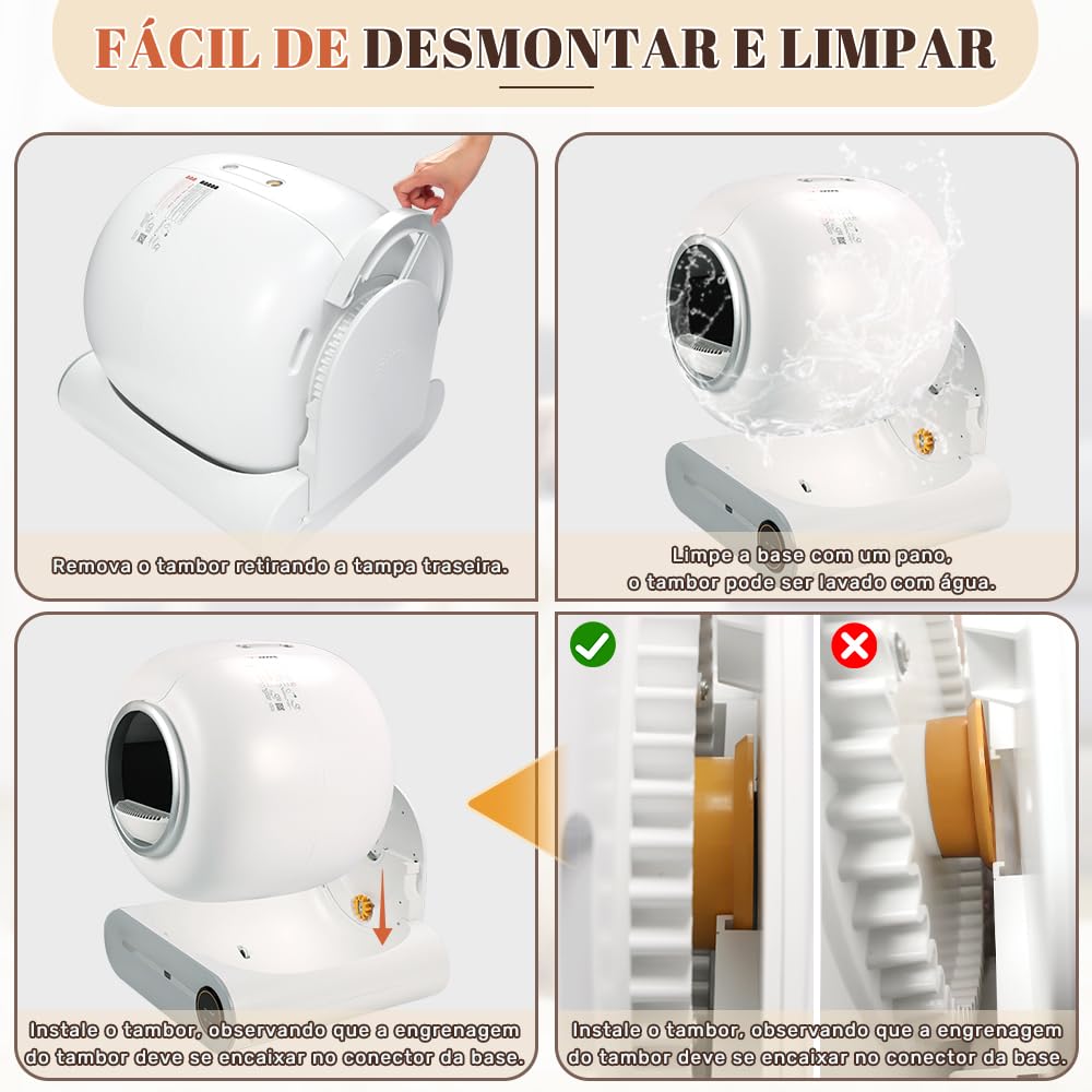 Fateplay Arenero para Gato Autolimpiable 65 litros, Bandeja Sanitaria Automática Smart Cat House, Caja de Arena para Gatos Autolimpiable Casa para Gatos App Smart Litter Box