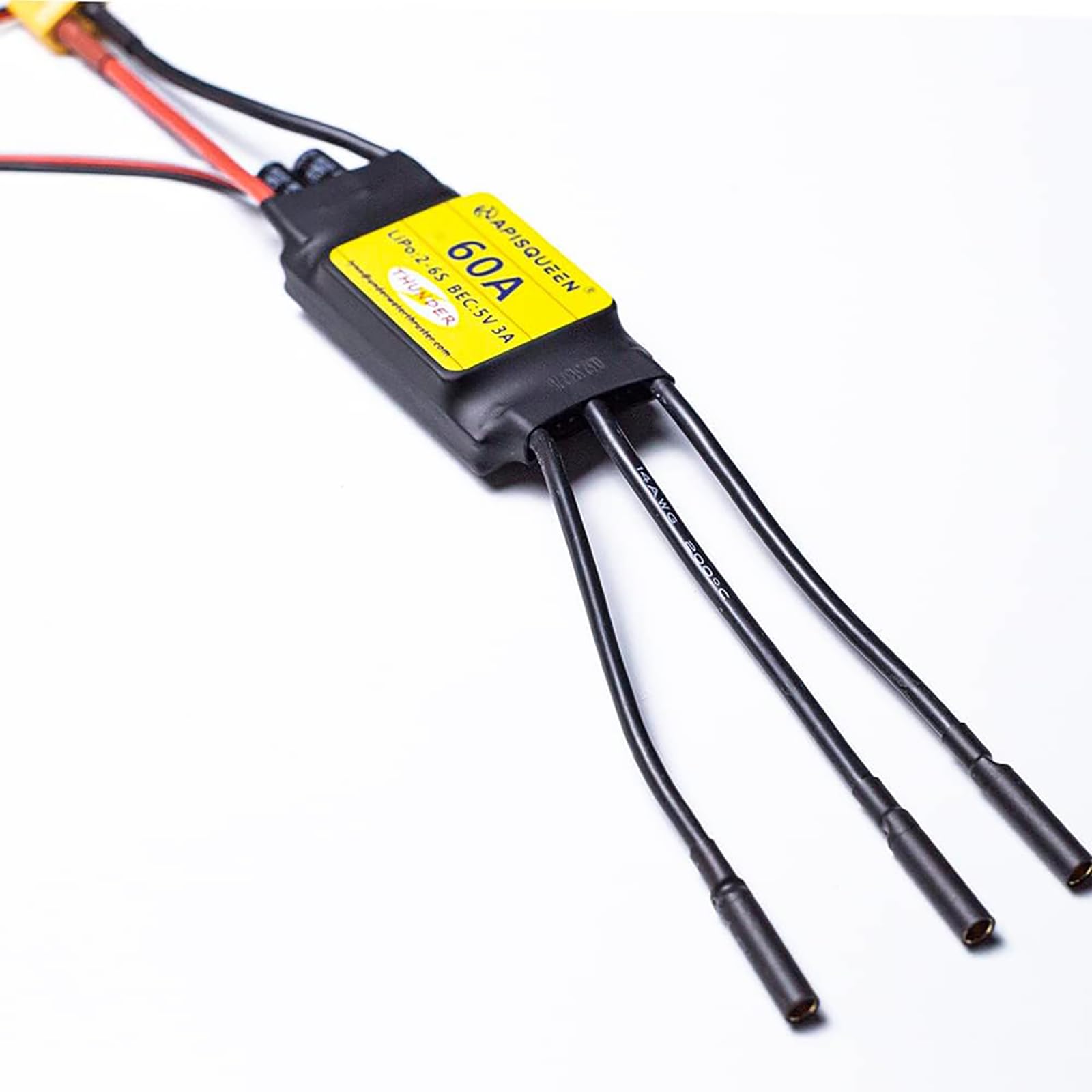 Esc APISQUEEN 60A Eléctrico XT60 Enchufe 4.0mm para Drones RC Sin Escobillas y Propulsor Subacuático