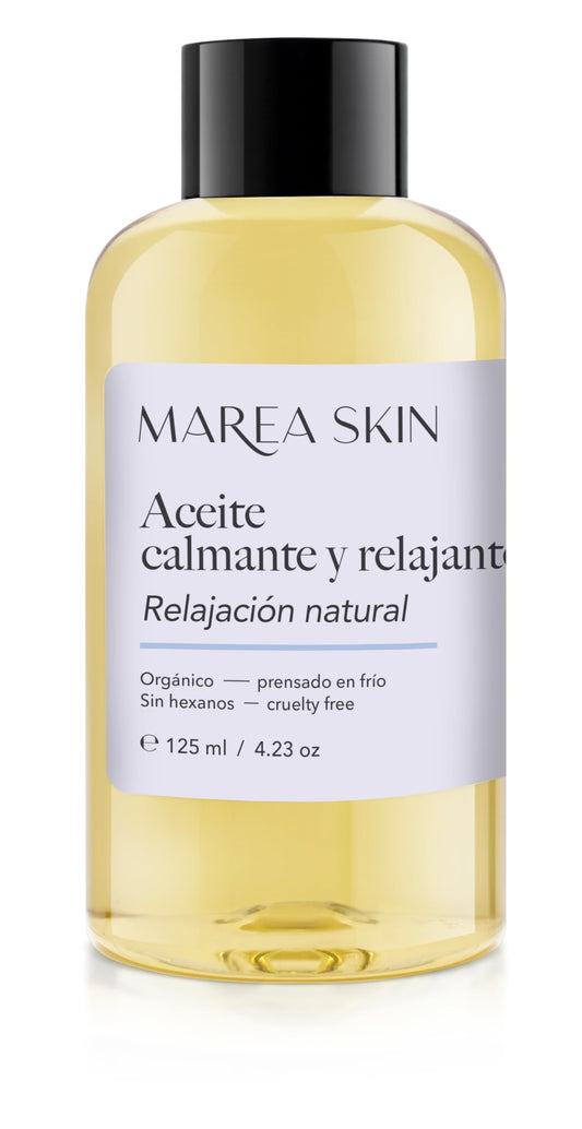 Aceite Calmante y Relajante Prensado en Frío 125 ml | Rosa Mosqueta, Jojoba y Almendra | Lavanda, Manzanilla y Romero
