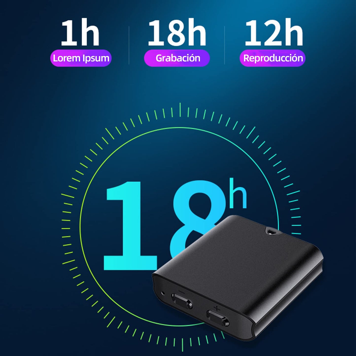 Grabadora de Voz PEIONO 8 GB Inteligente Negra con Cancelación de Ruido y Fuerza Magnética