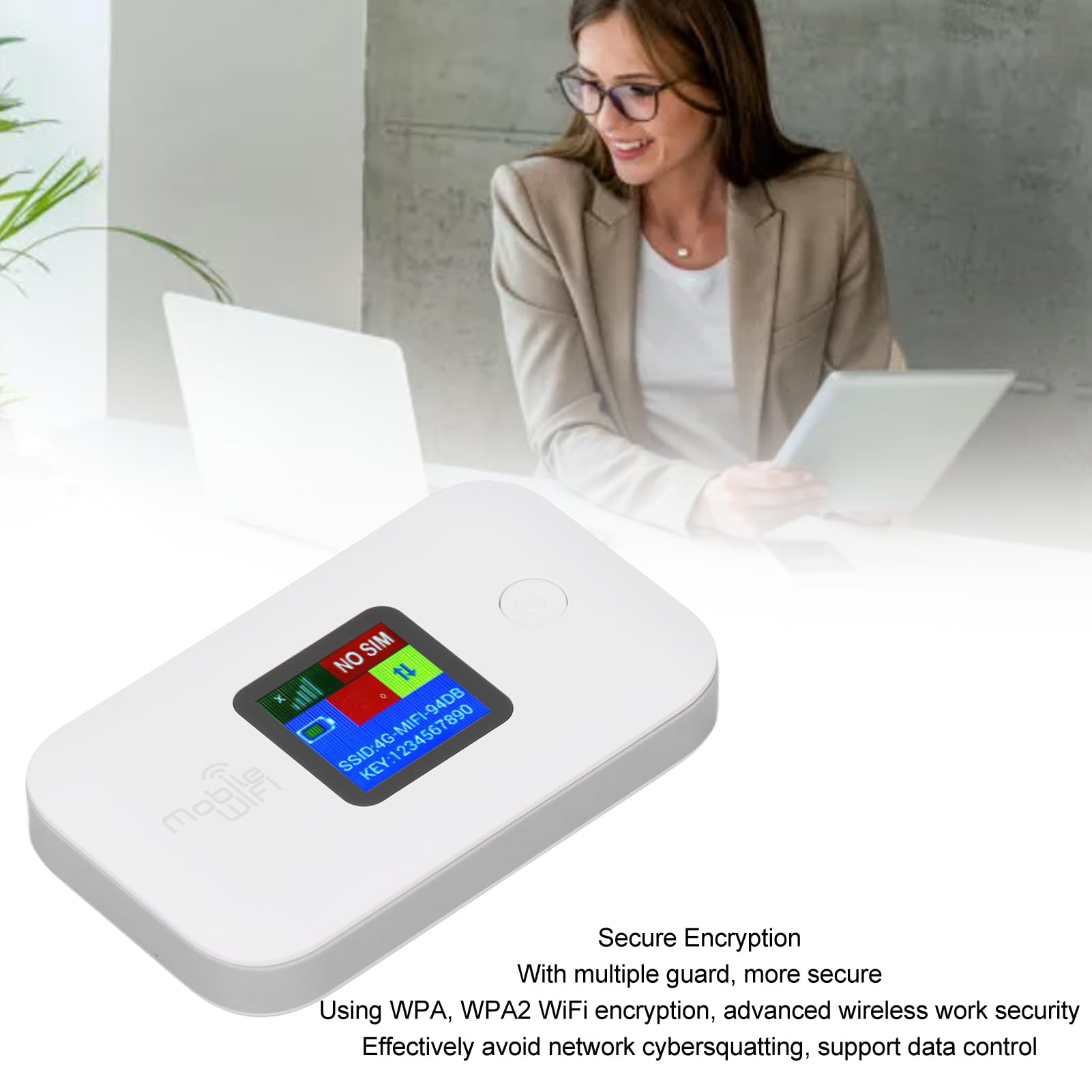 Punto de Acceso MiFi Móvil, WiFi Portátil 4G de 300Mbps Compatible con 10 Usuarios, Enrutador WiFi Móvil con Ranura para Tarjeta SIM para Teléfono Portátil