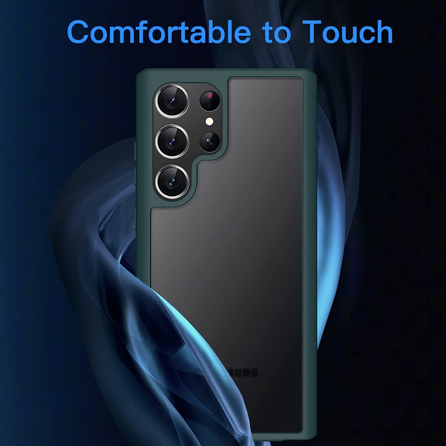 JETech Funda Mate para Samsung Galaxy S23 Ultra 5G 6.8 Pulgadas, Carcasa Fina Trasera Translúcida Esmerilada, Antihuellas (Verde Noche)
