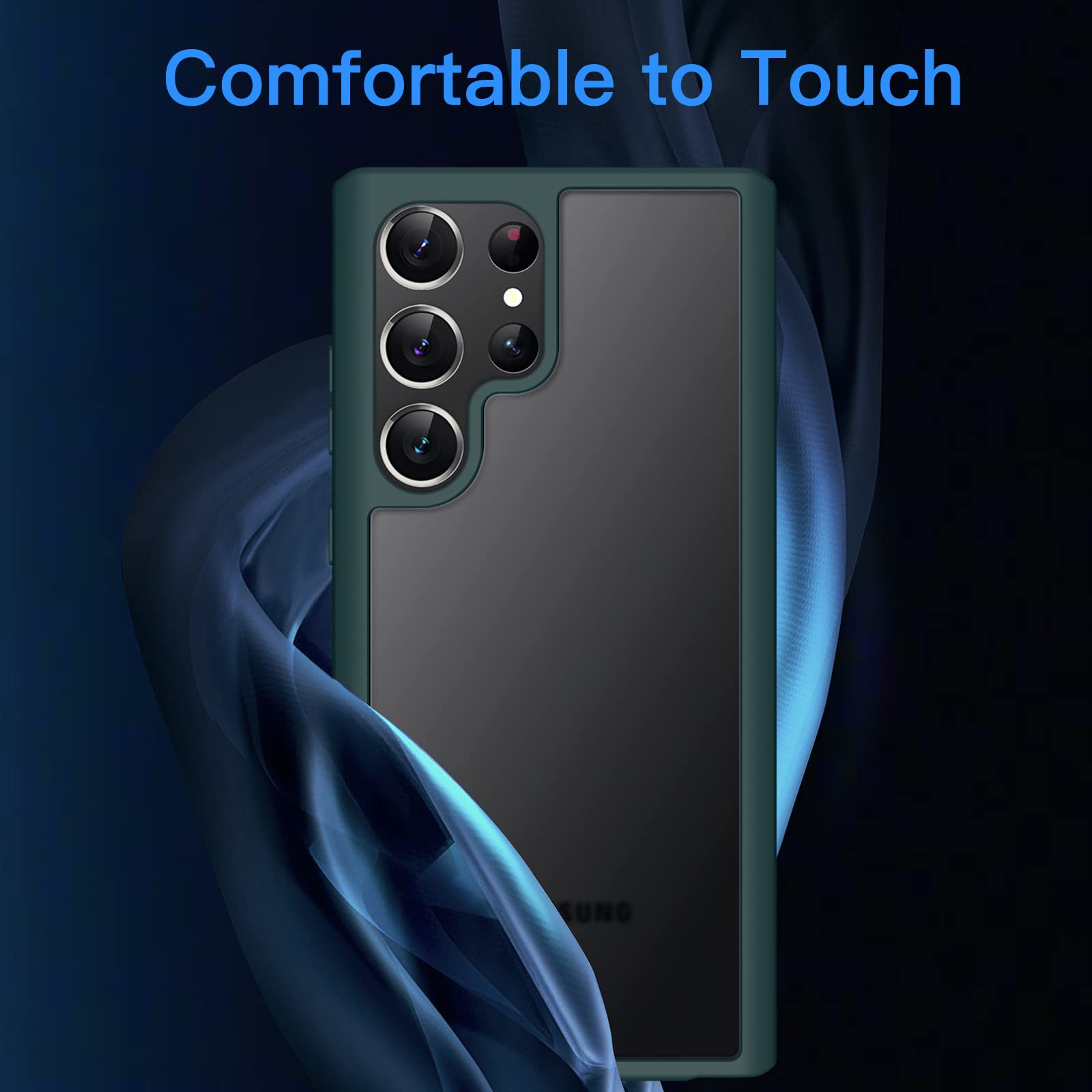 JETech Funda Mate para Samsung Galaxy S23 Ultra 5G 6.8 Pulgadas, Carcasa Fina Trasera Translúcida Esmerilada, Antihuellas (Verde Noche)
