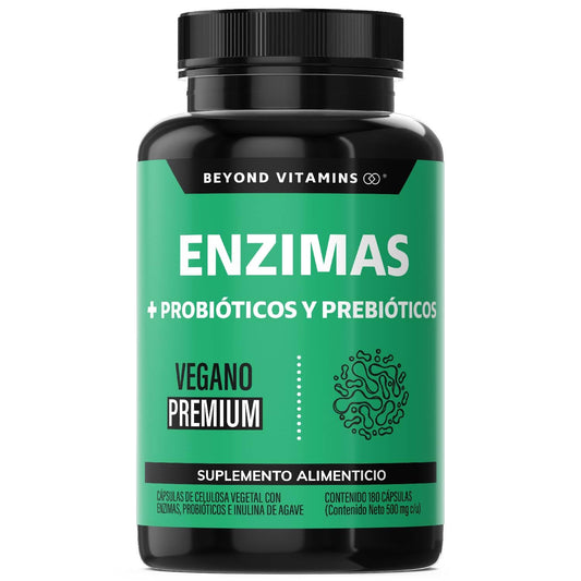 Enzimas Digestivas y Probióticos Lactobacillus acidophilus 180 Cápsulas