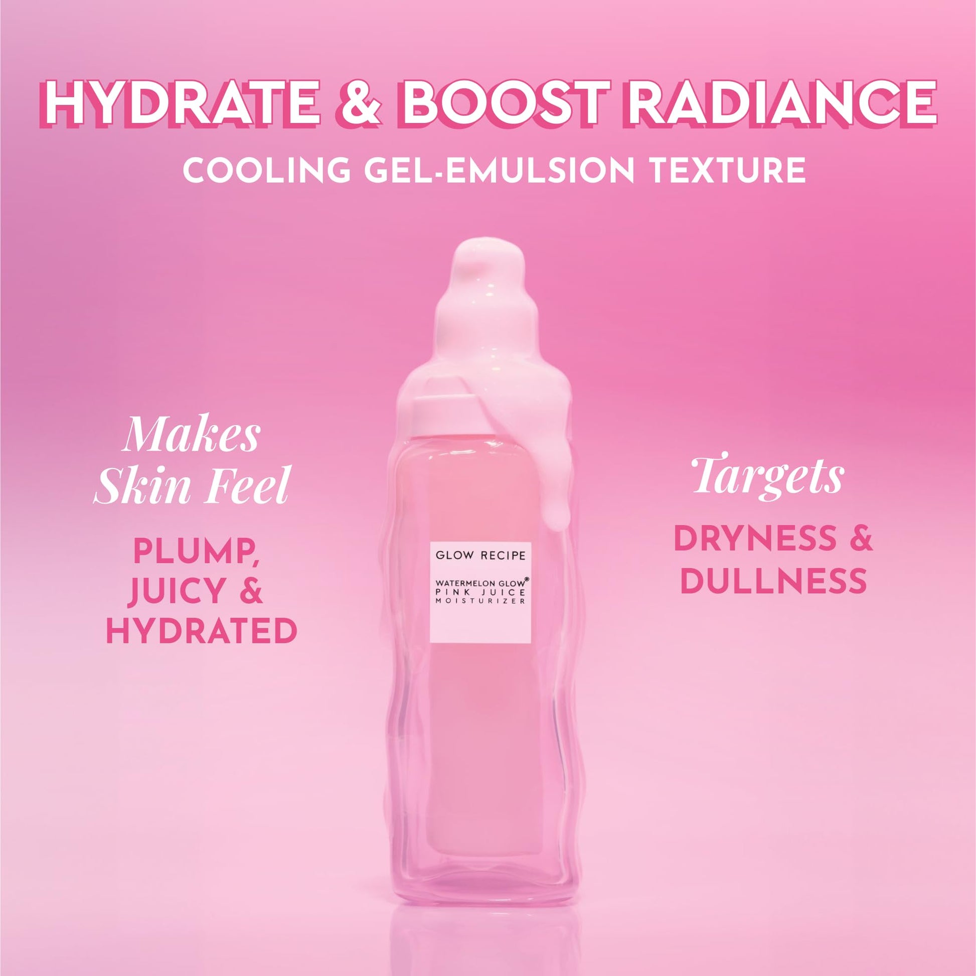 Glow Recipe Watermelon Pink Juice Moisturizer Refiliable 50 Ml. Humectante zumo de sandía con ácido hialurónico.