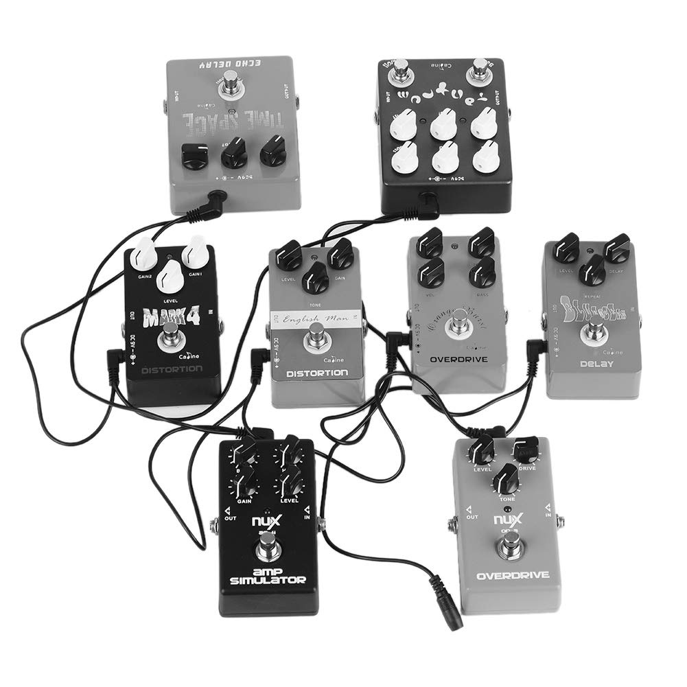 Alnicov - Cable de alimentación de cadena de margaritas de 8 vías para guitarra