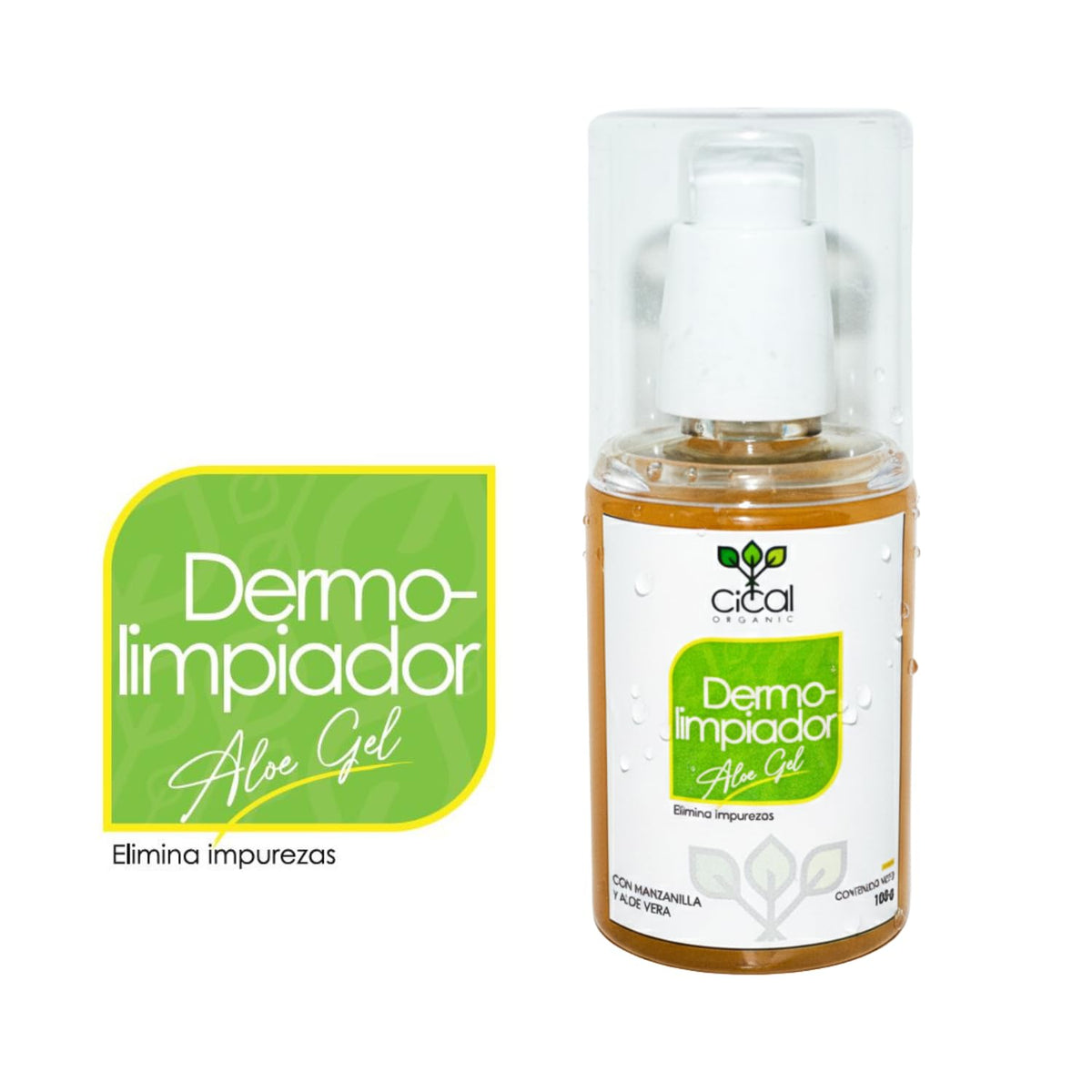 Cical Organic Dermolimpiador en Gel con Aloe Vera, Manzanilla y Mandarina, Fórmula Limpiadora Natural, 100g