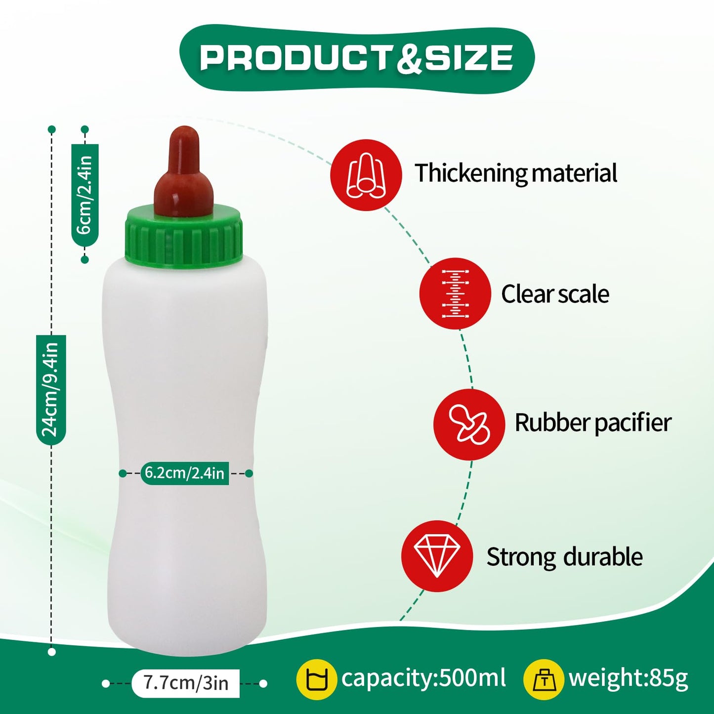 USUNFARM 2 Biberones De 600 Ml Para Corderos Y Cabras. Ideales Para Alimentar A Crías De Cabras Y Terneros.