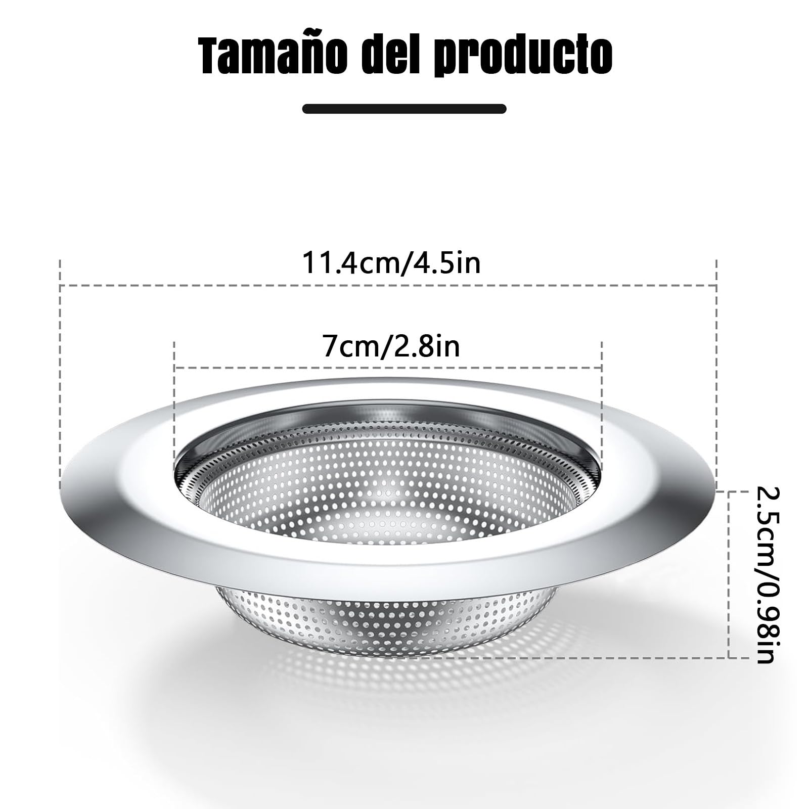 EUARD 4 Piezas Filtro De Fregadero De Cocina De Acero Inoxidable, Filtro De Drenaje De Fregadero De Cocina, Filtro De Fregadero De Cocina