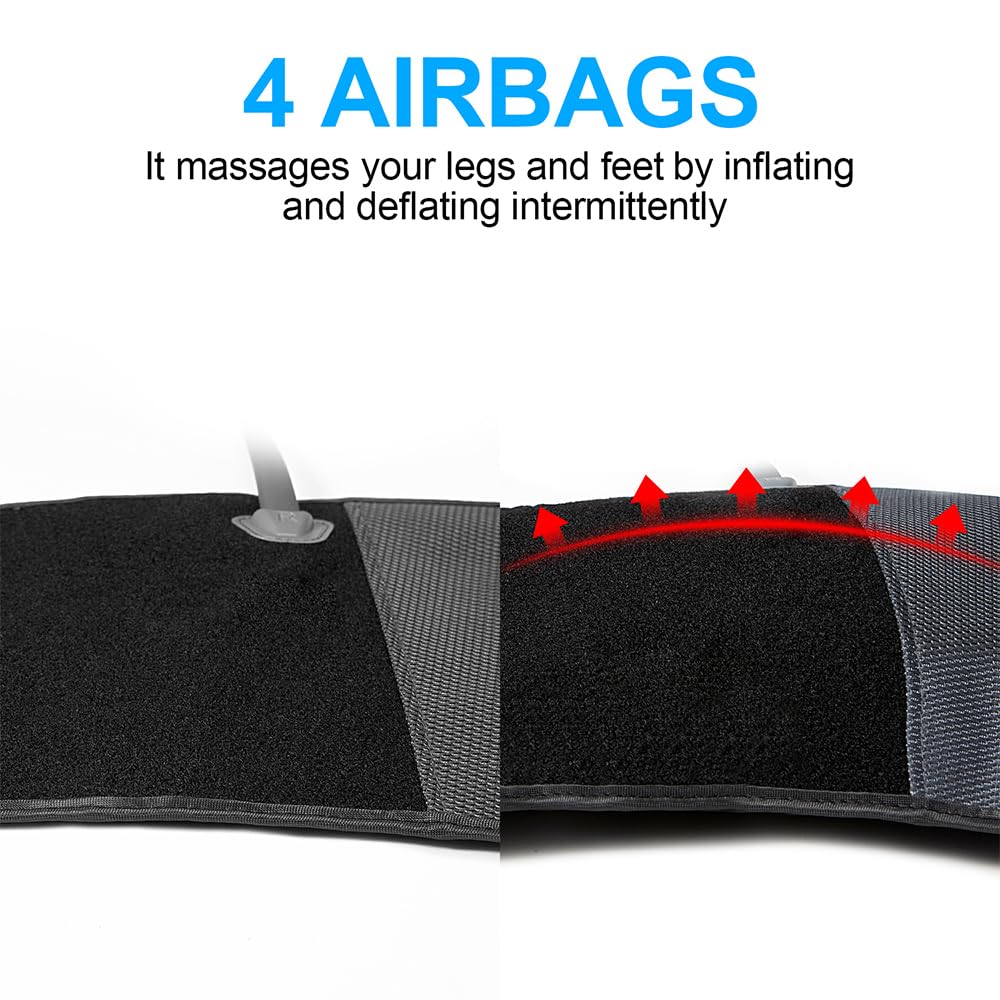CINCOM Leg Massager for Circulation Air Compression Calf Wraps with 2 Modes 3 Intensities and Helpful for RLS and Edema