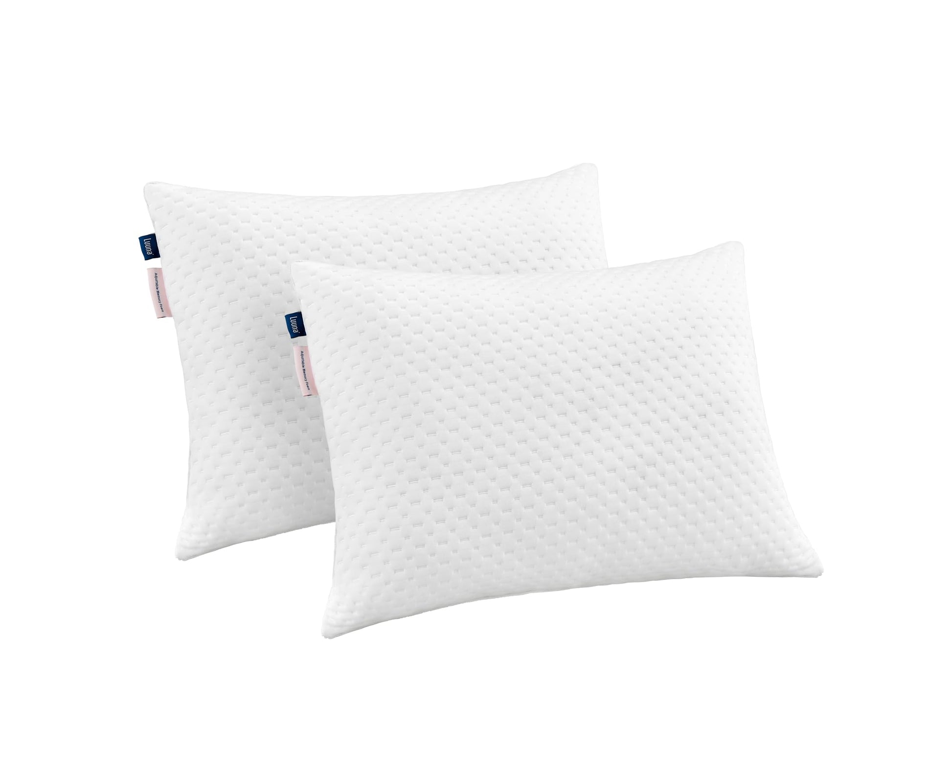 Luuna Almohada Ajustable Suave, 2 Pack, King Size 88x46 cm, Memory Foam, Funda Lavable, Suavidad y Frescura Garantizada para tu Descanso, Paquete de 2 Almohadas
