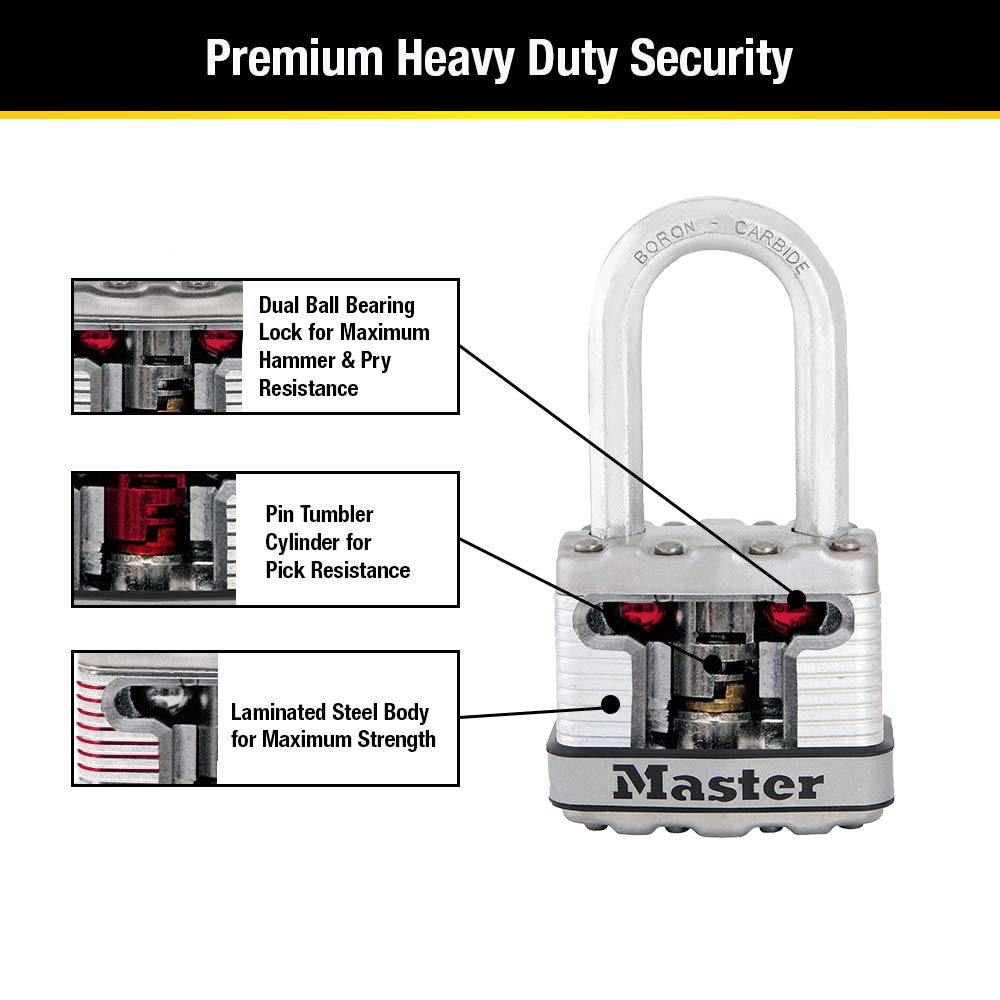 Candado Laminado Master Lock Magnum Acero Paquete de 4